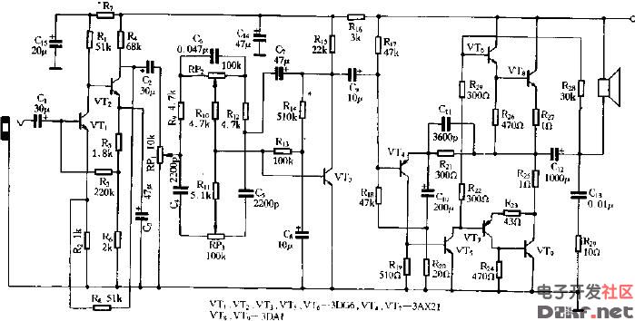3w半导体扩音机电路图