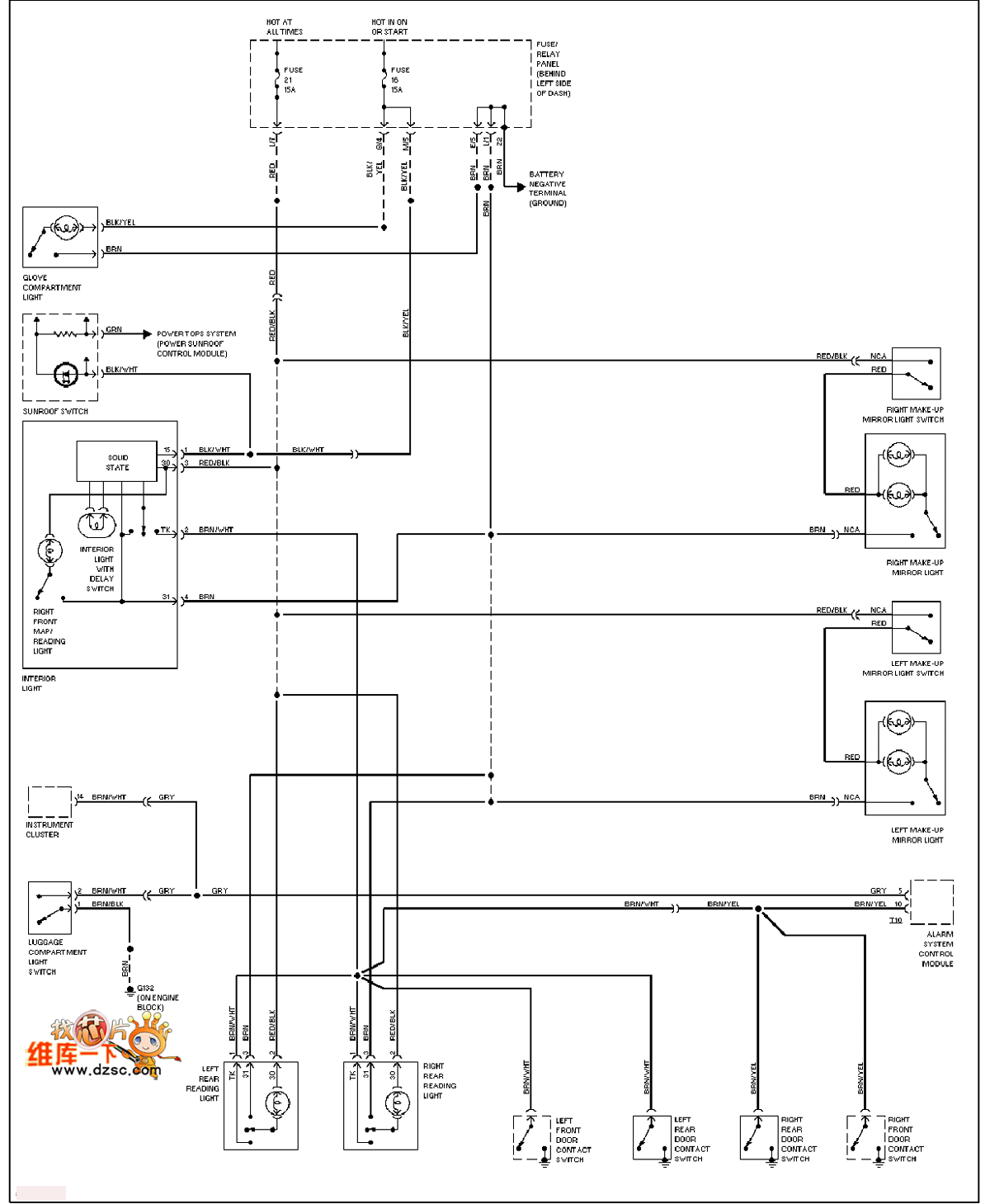 车门迎宾灯线路安装图图片