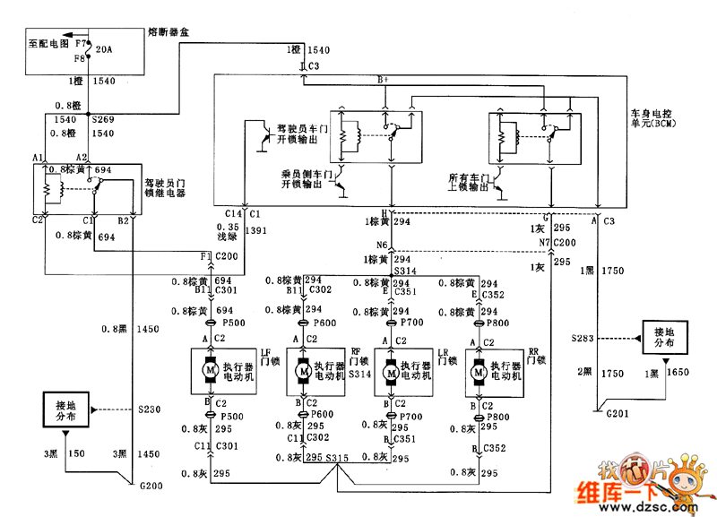 解放车门控制器电路图图片