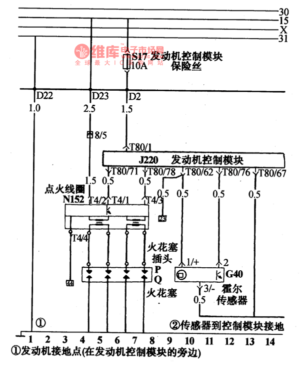 普桑80针脚电脑线路图图片