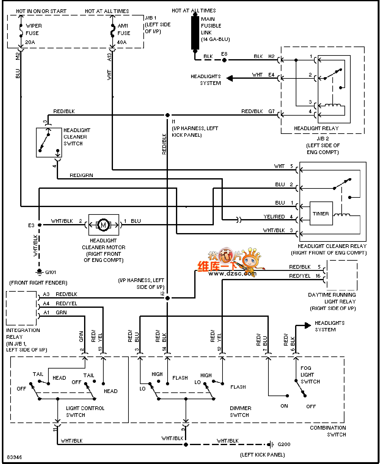 丰田考斯特大灯线路图图片