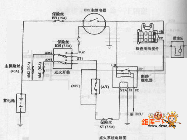 金杯海狮客车点火系统电路图