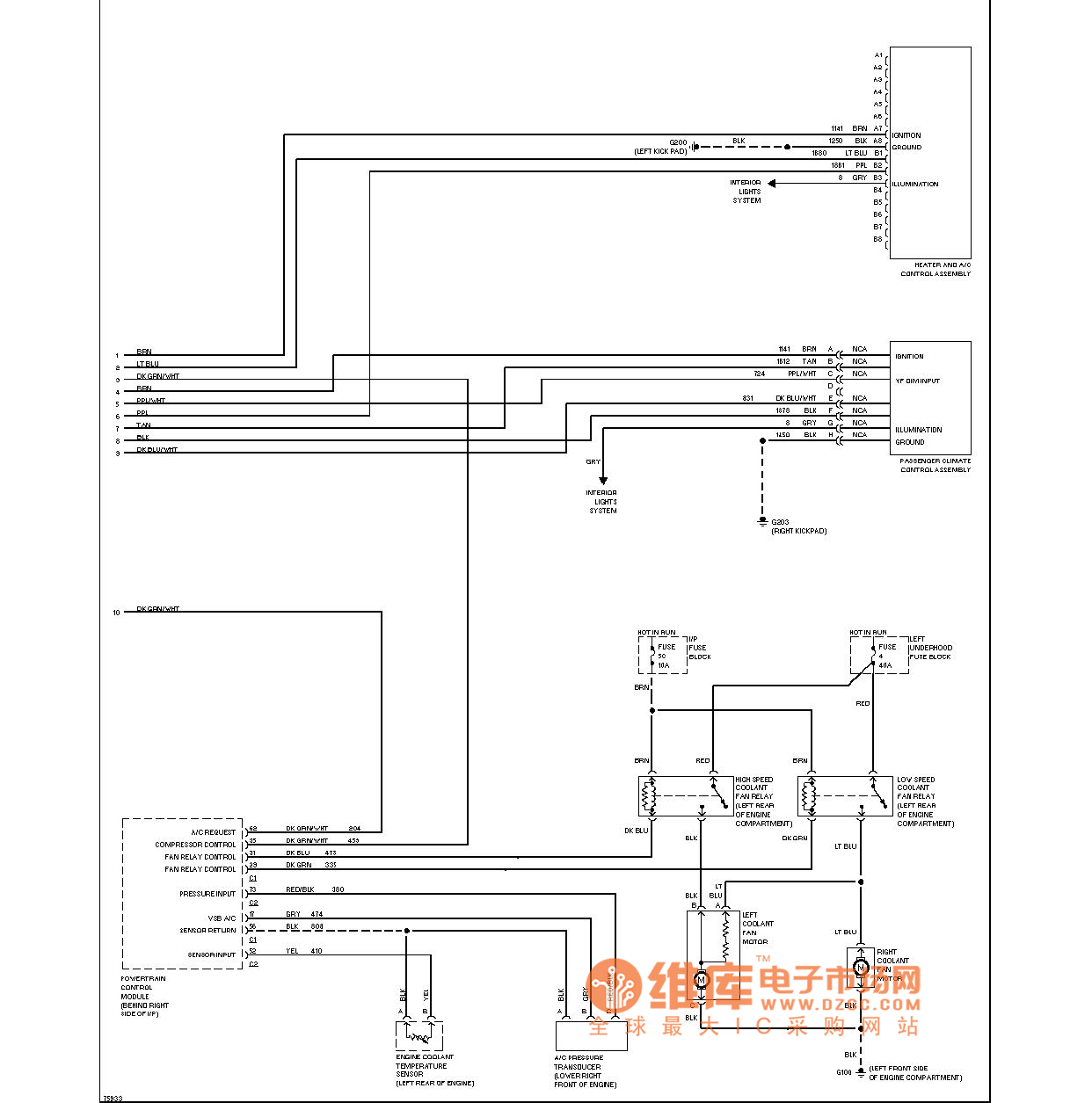 别克凯越空调电路图图片