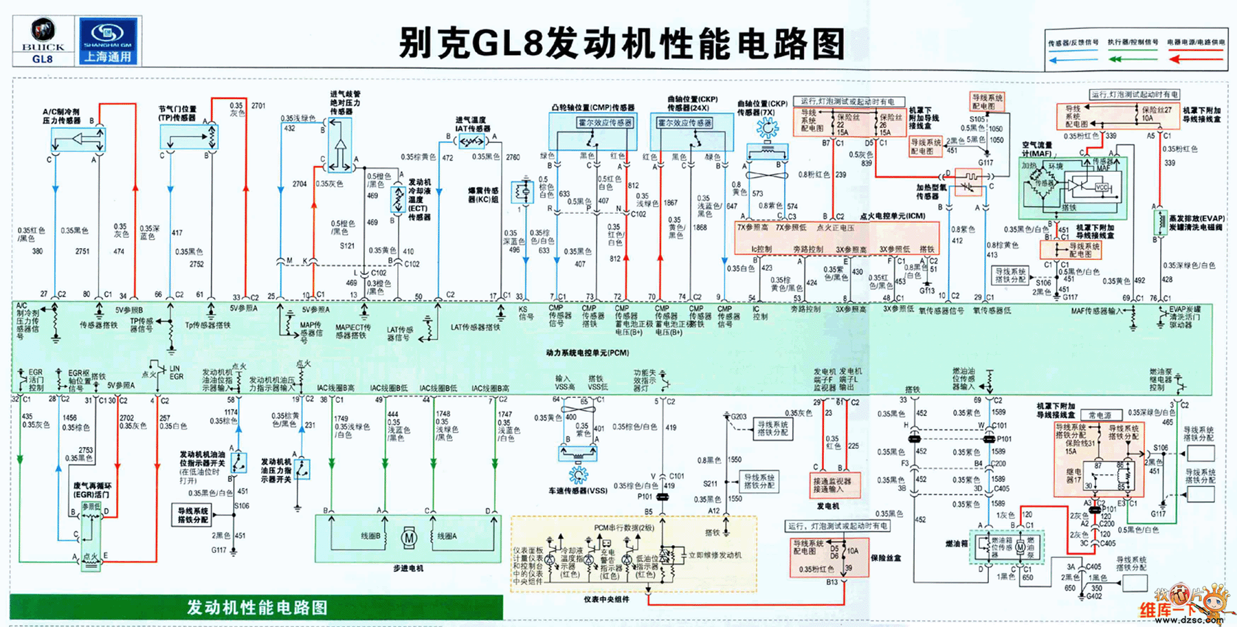 别克gl8发动机性能电路图