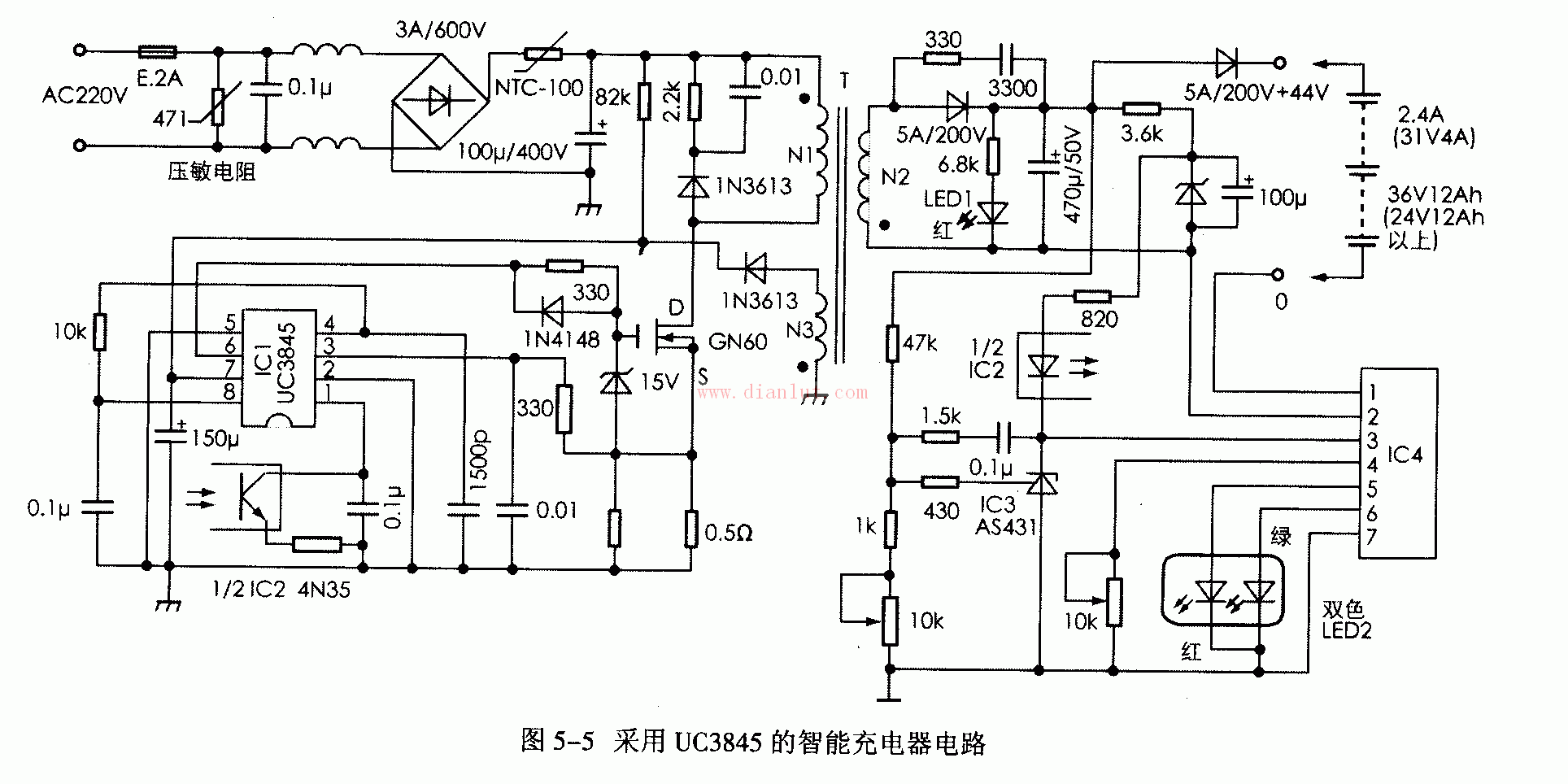 uc3842充电器电路图图片