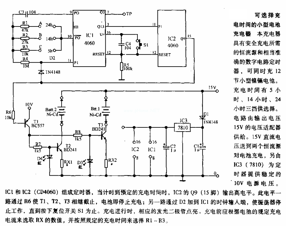 本電路由4060和7801等元件構成.