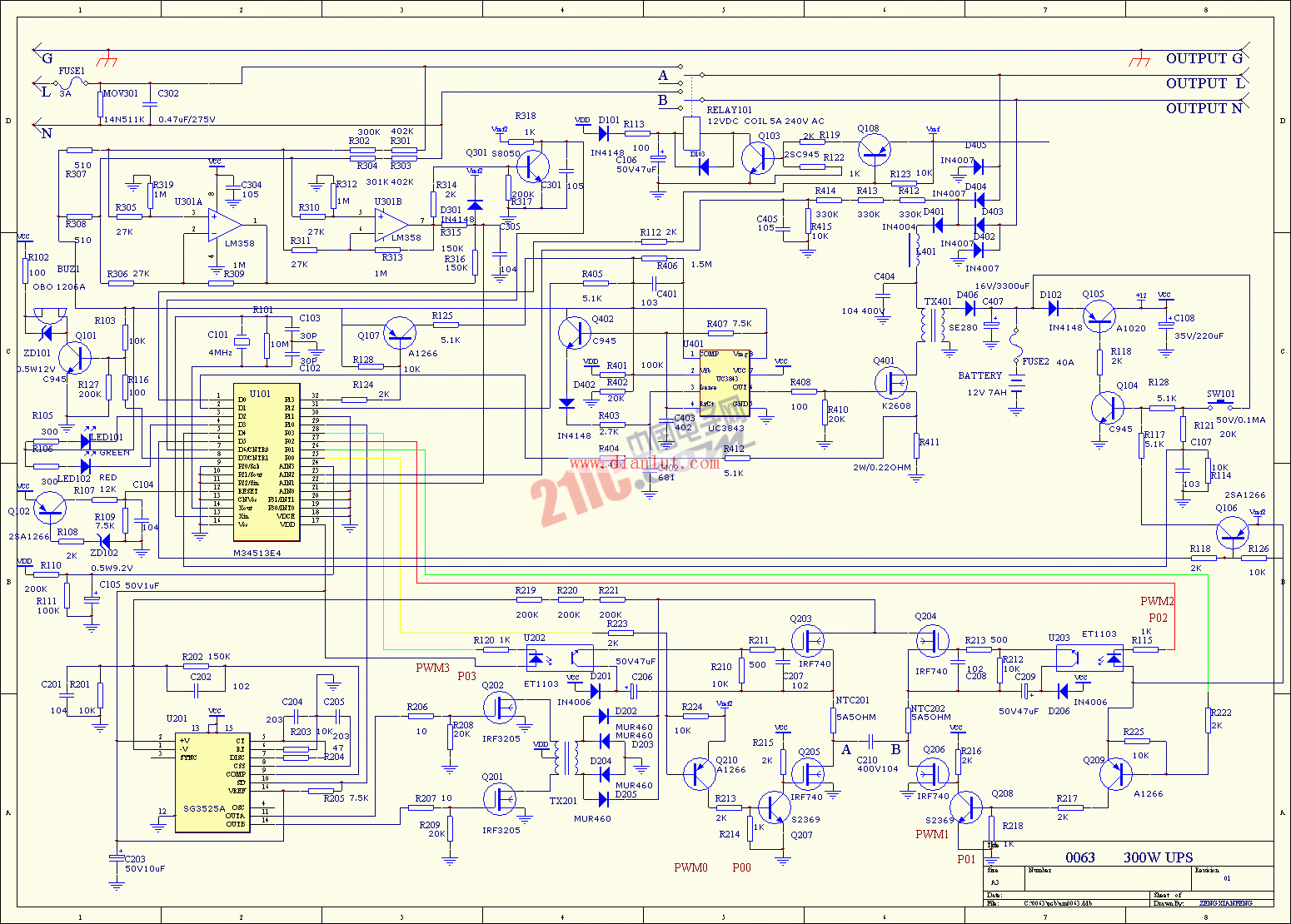 山特1000ups维修电路图图片