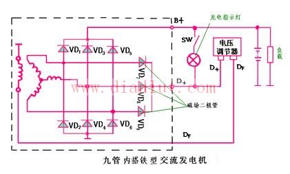 9管交流发电机电路