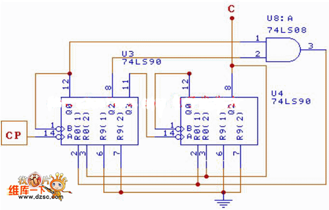 45进制计数器电路图