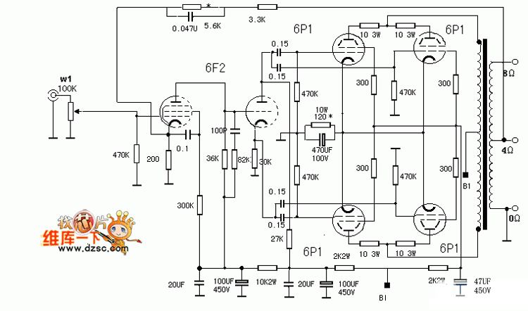 6p1推挽功放电路图图片