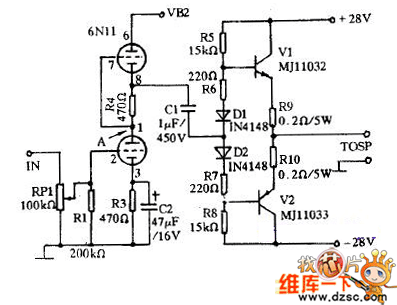 自制膽石混合式hi-fi功放電路圖