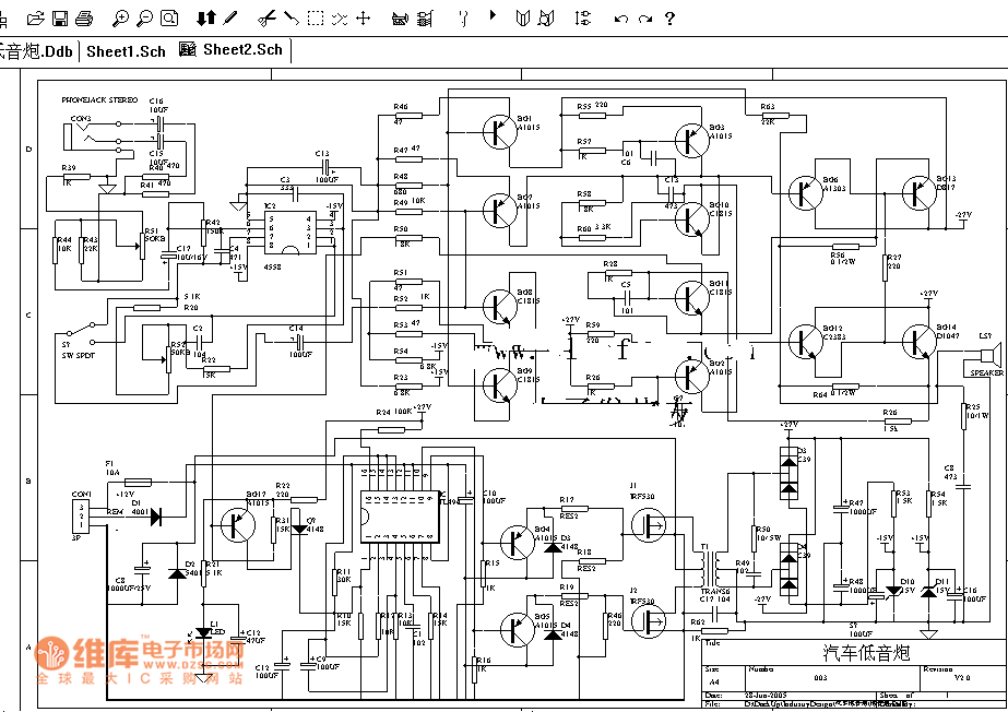 君诺低音炮音响电路图图片