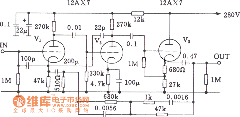 6c19电子管前级电路图图片