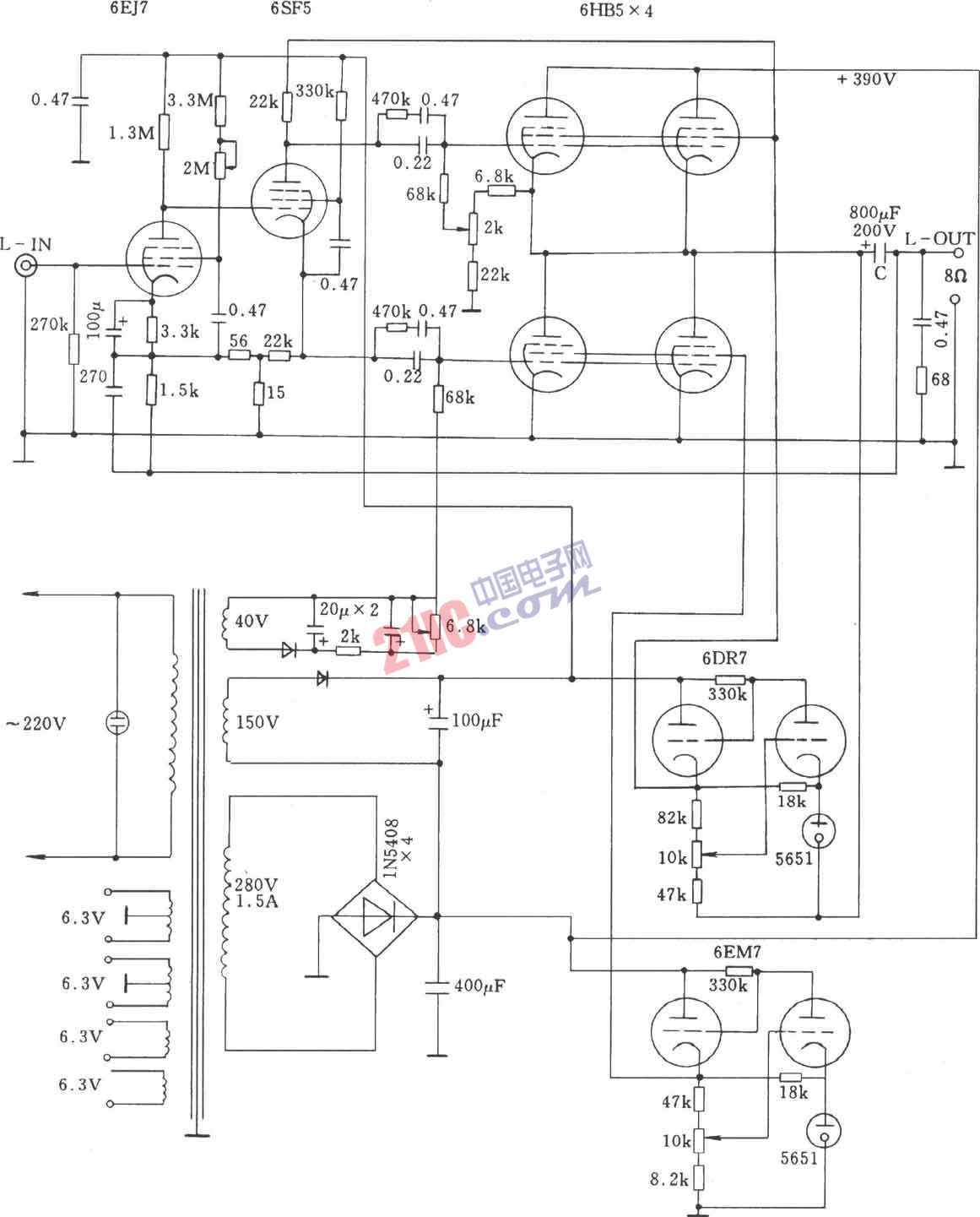 6j4p电子管功放电路图图片