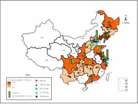 中国制造业分布地图图片