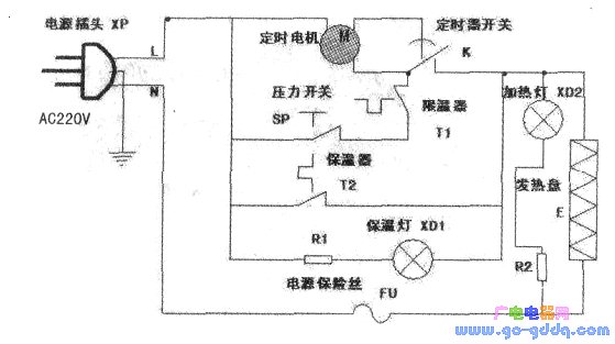 松桥牌pcms0404型多功能电压力锅电路原理图