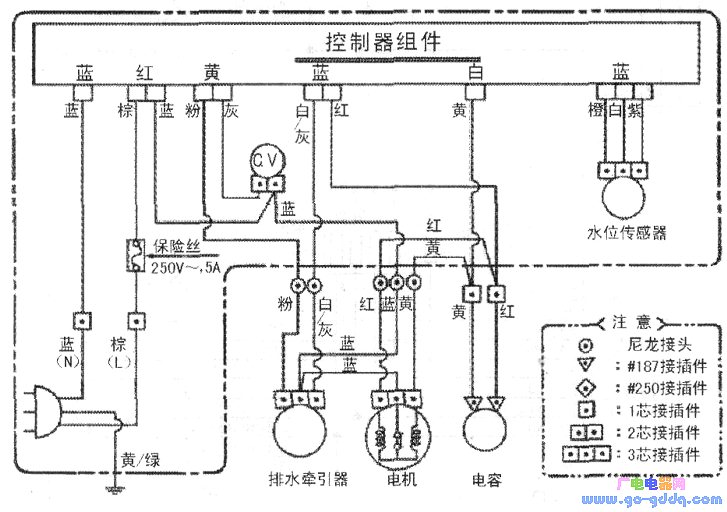 洗衣机变频电机接线图图片