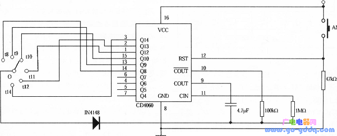 cd4060典型应用电路图图片