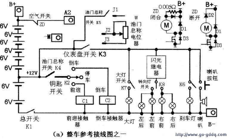 原装美国产大功率电动汽车速度控制器整车接线图