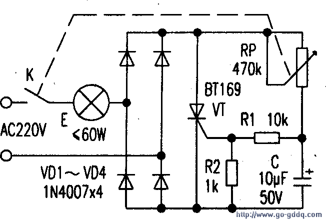 97a6可控硅台灯电路图片