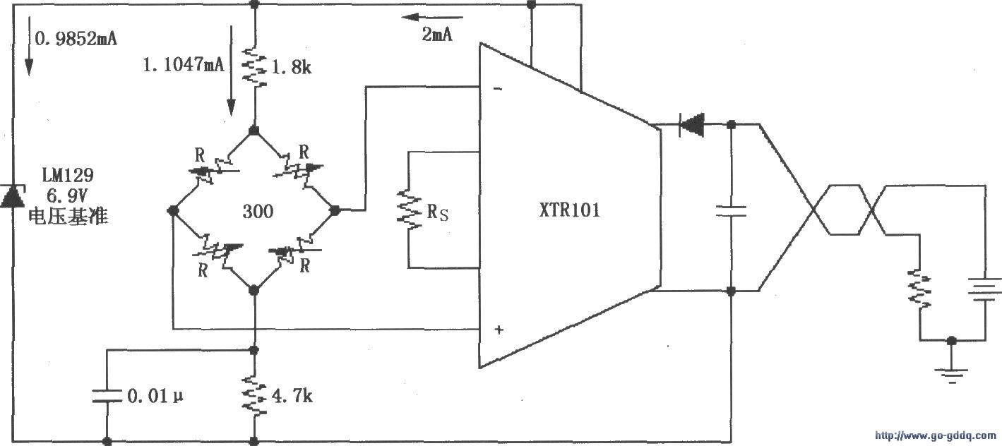XTR101电桥输入、电压激励电路