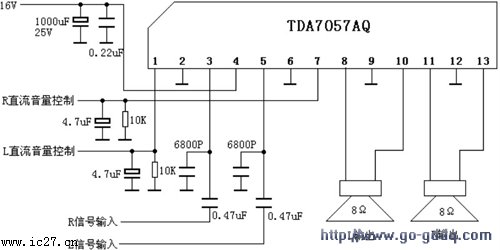 tda7057伴音功放應用電路圖