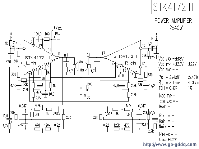 stk4151功放电路图图片