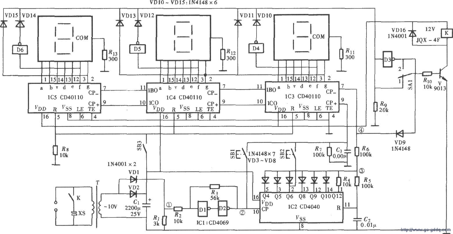 cd40110计数器电路图图片