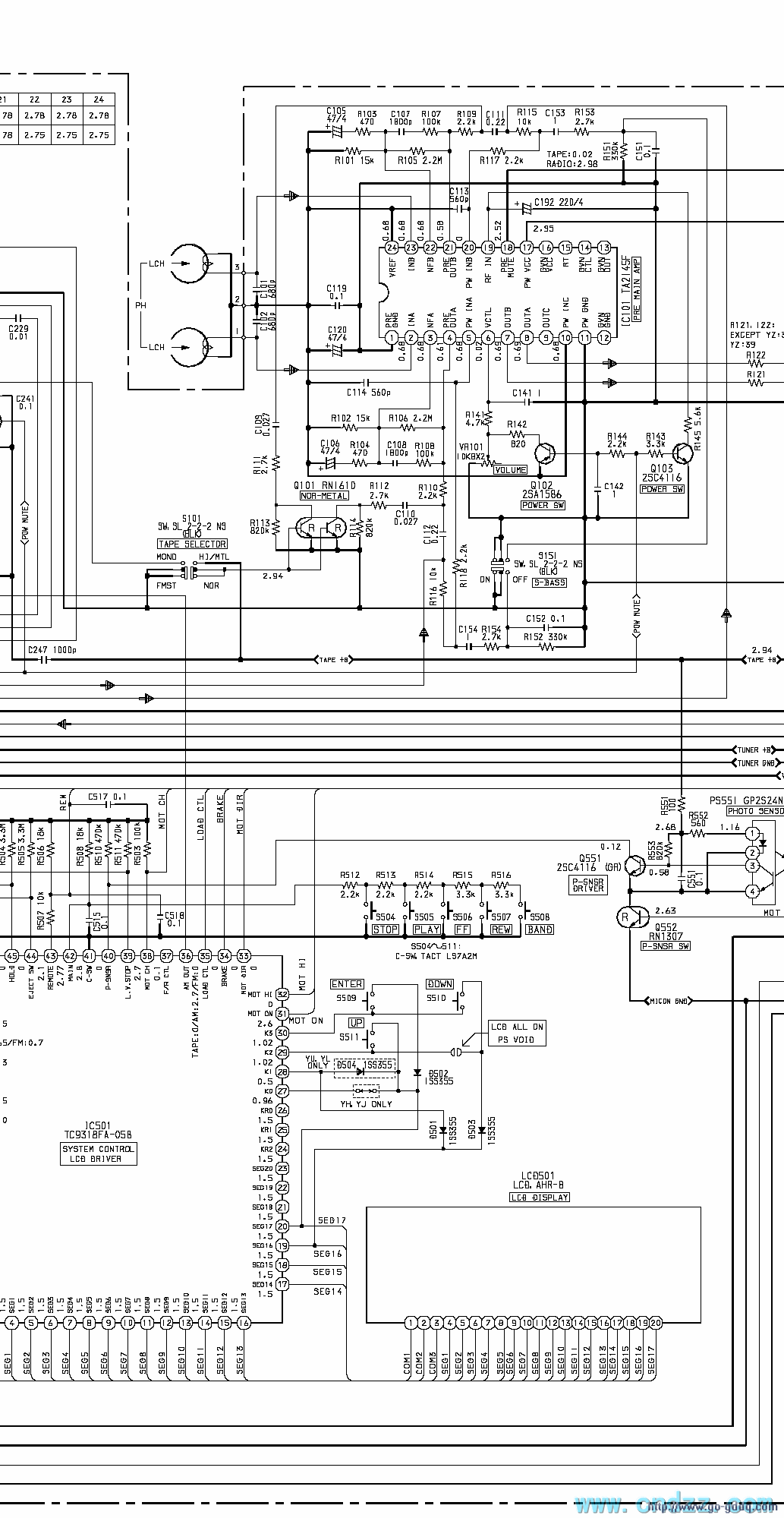 爱华随身听hsrx108电路图纸