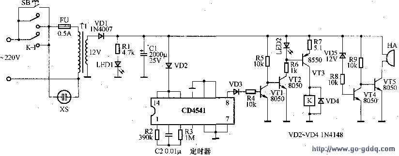 cd4541定时器电路图图片