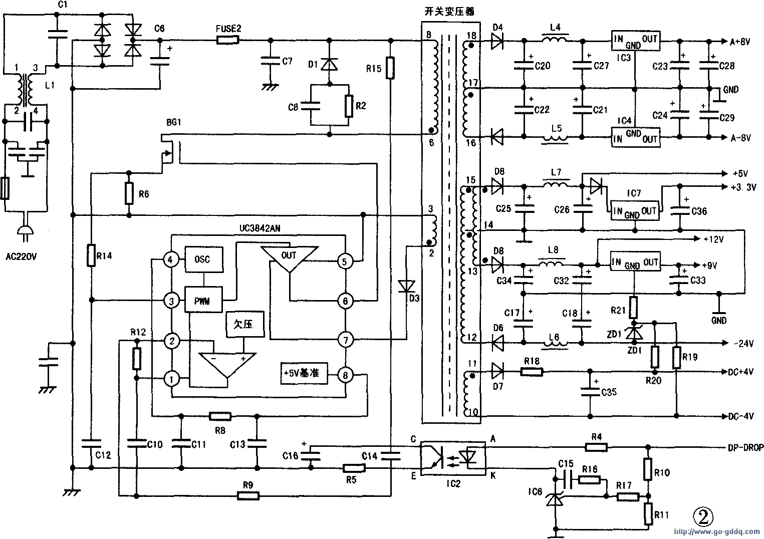 萬利達dvp600型dvdcd影碟機開關電源電路