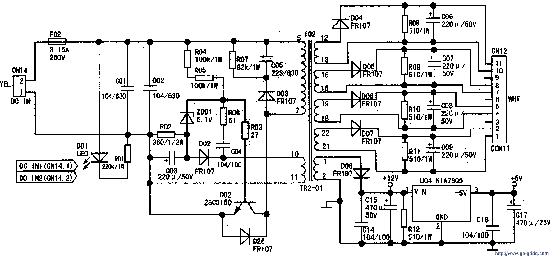 p1076p065电源电路图图片