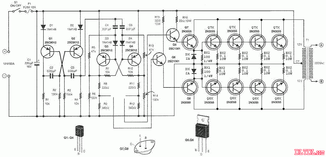 12v3000w逆变器电路图图片