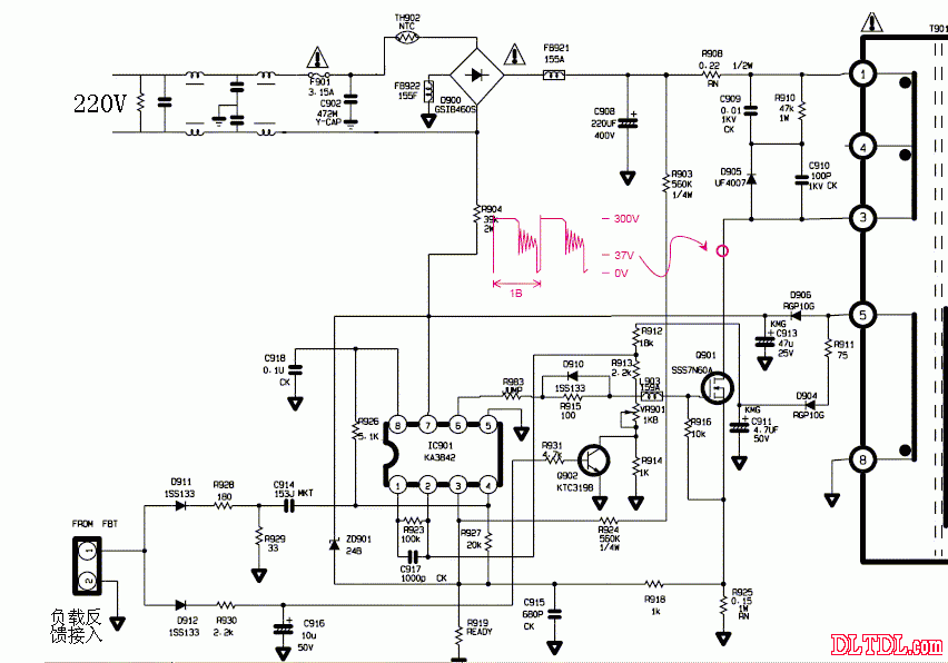 電源pwm控制電路最常用的集成電路型號就是uc3842(或ka3842)