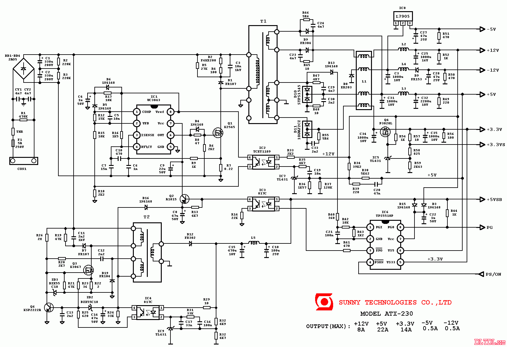 UC3843开关电源电路图纸