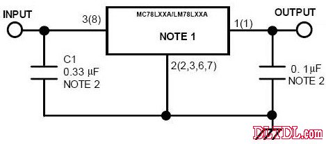 LM78LXXX典型测试电路图