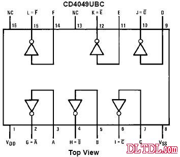 CD4049引脚图