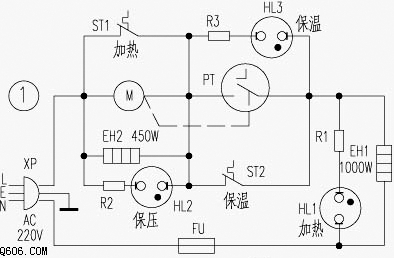 永兴牌dyb50电压力锅原理与维修