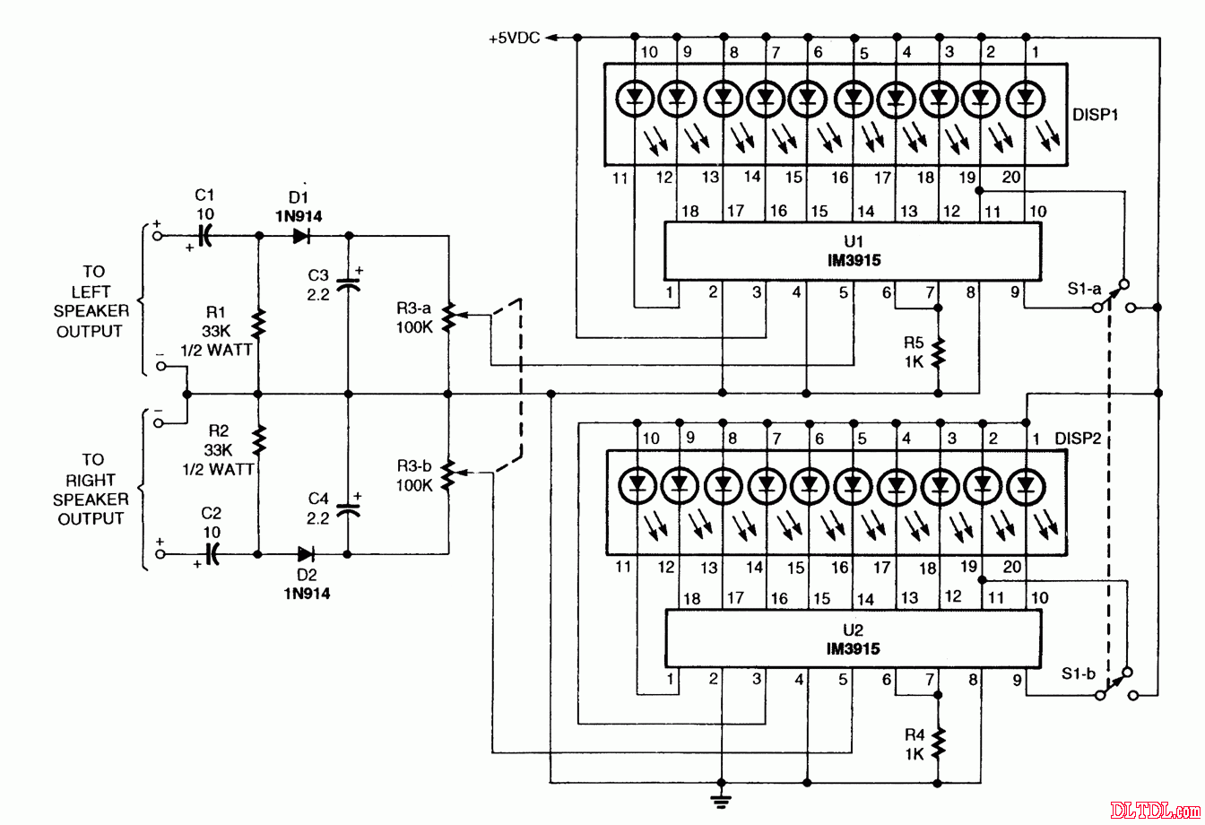 立体声电平显示电路