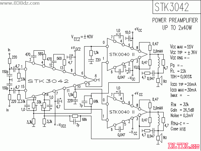 stk3042功放電路圖紙原理圖