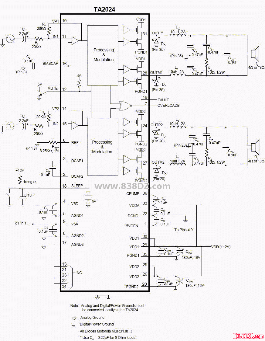 ta2024功放電路圖紙原理圖