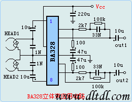 ba328 立體聲前置放大電路