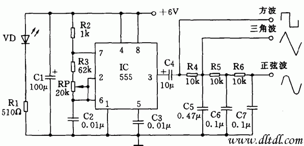 555波形发生器电路图图片