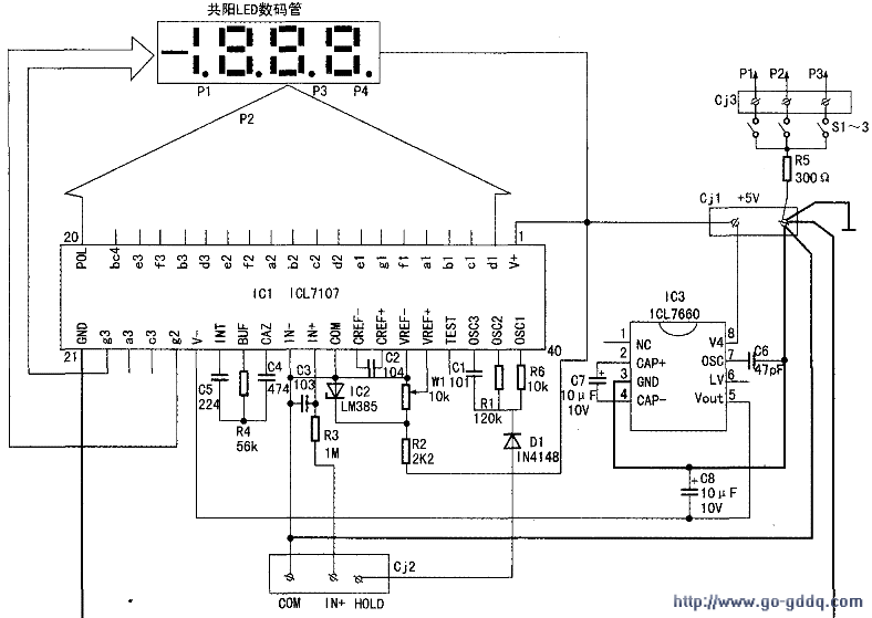 icl7107cm44电路图图片