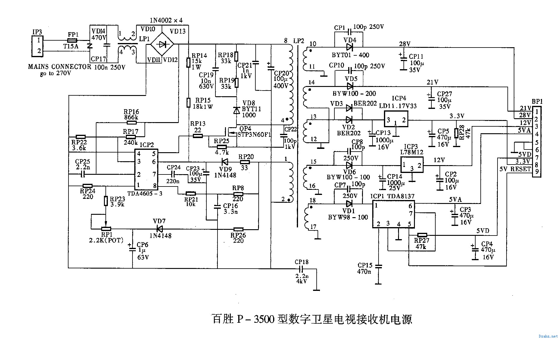 电子电路图纸简介 百盛p-3500卫星电视接收机电.gif