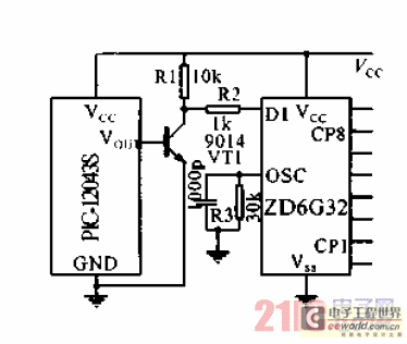 微型红外接收模块pic12043s电路图