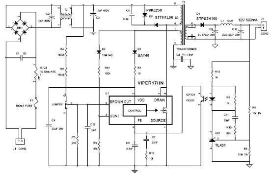 viper17l的应用电路图图片