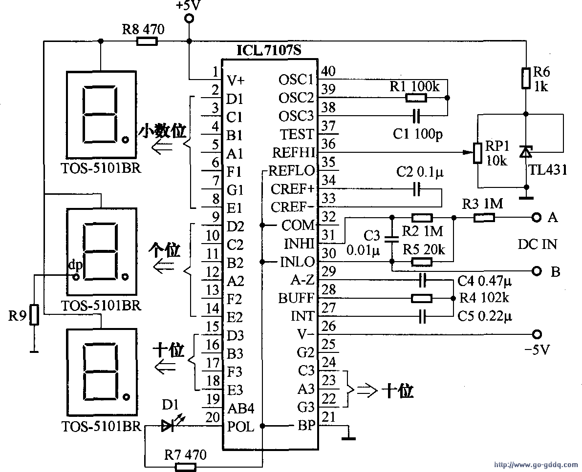 icl7107电流表电路图图片